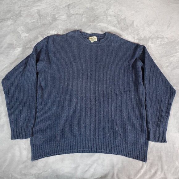 Eddie Bauer Other - Eddie Bauer Wool Blend Knit Sweater Mens 2XL Tall Grandpa Style Teal Blue